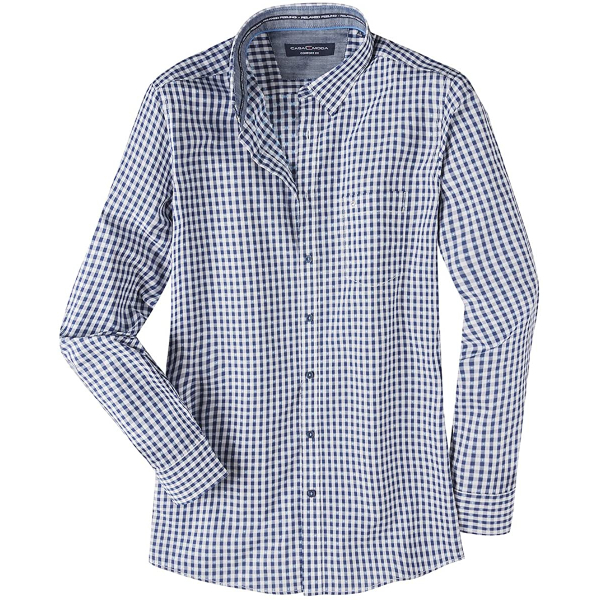483017500 / Hemd Freizeit 1/1 Arm,  blau karo Muster, 3XL
