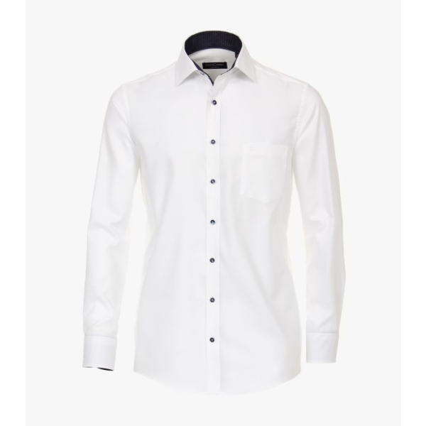 Hemd City 1/1 Arm, Ken, weiss kontrast, 48