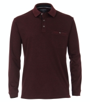 Polo-Shirt Langarm, melange rot