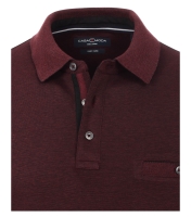 Polo-Shirt Langarm, melange rot