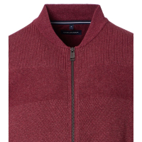 Herren Strickjacke, Collegekragen, rot,