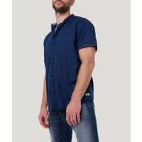 Herren Hemd 1/2 Arm uni mit Stehkragen