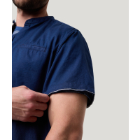 Herren Hemd 1/2 Arm uni mit Stehkragen