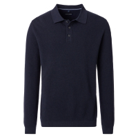 Polo gestrickt, Langarm, uni, 105 blau,