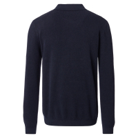 Polo gestrickt, Langarm, uni, 105 blau,