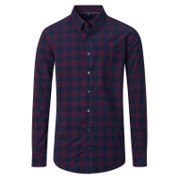 Herren Freizeithemd Langarm, B.d. Karo, 400 rot/blau,