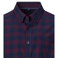 Herren Freizeithemd Langarm, B.d. Karo, 400 rot/blau,