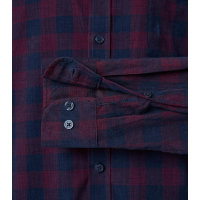 Herren Freizeithemd Langarm, B.d. Karo, 400 rot/blau,