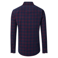 Herren Freizeithemd Langarm, B.d. Karo, 400 rot/blau,