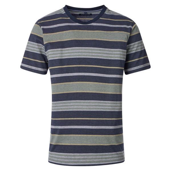 T-Shirt, 1/2 Arm, gestreift, 326 grün/grau/blau/gelb,