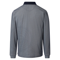 Polo-Shirt Langarm, gemustert blau,